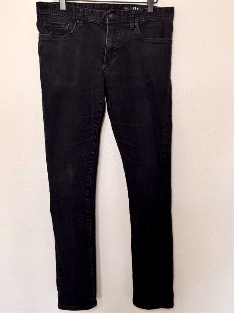 Armani Exchange A|X J14 Skinny Jeans Mens 32 Black Stretch Denim Slim Fit